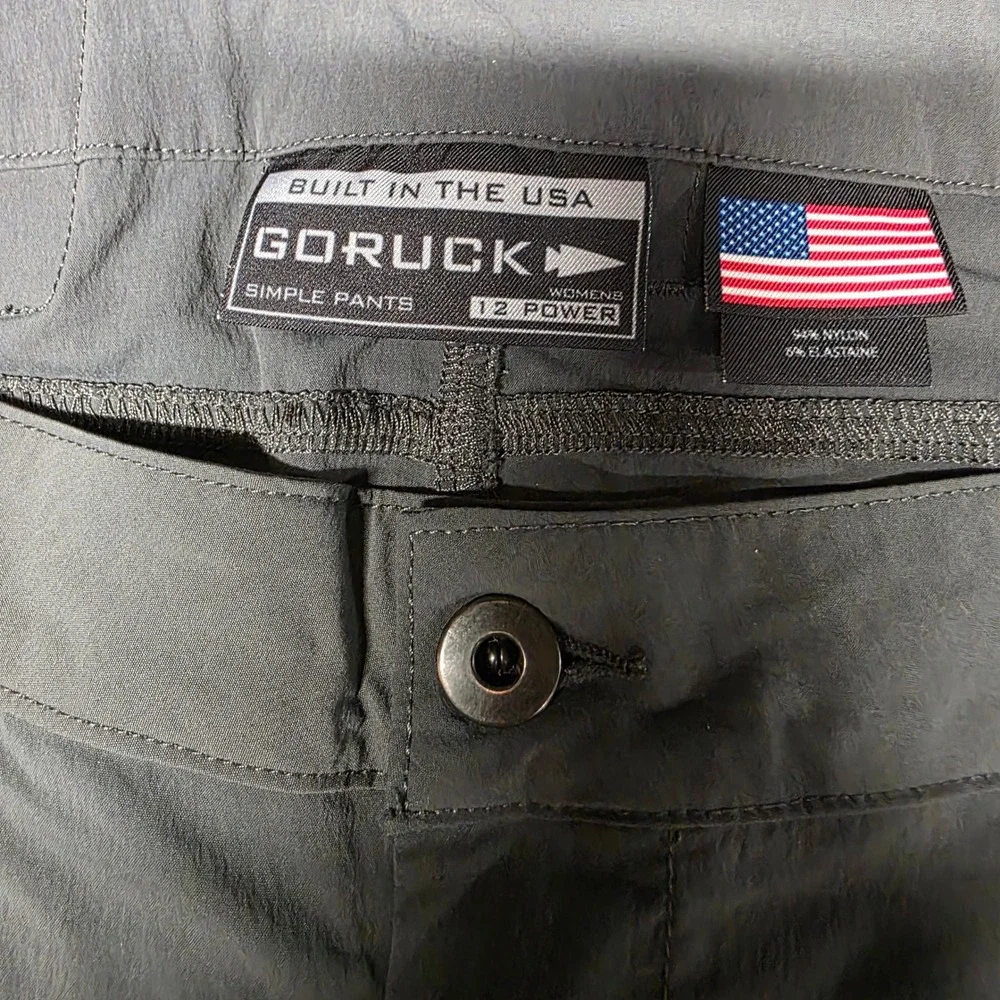 GoRuck Pants Womens 12L Speed Line Simple Quick Dry Stretch Workout Charcoal
